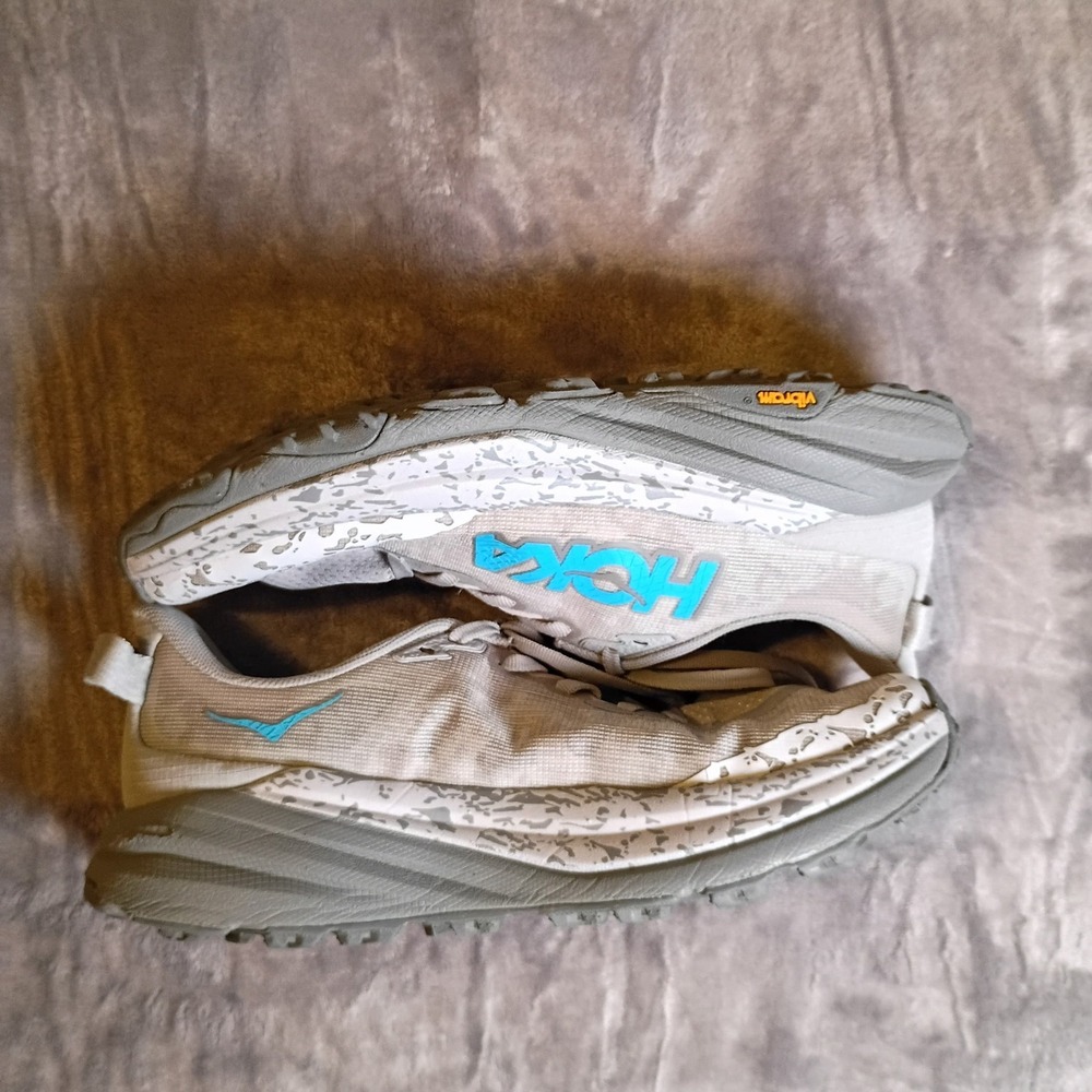 Hoka Speedgoat 6 Womens 7.5 Trail Running Shoes Grey Blue Vibram 1147811 SYST